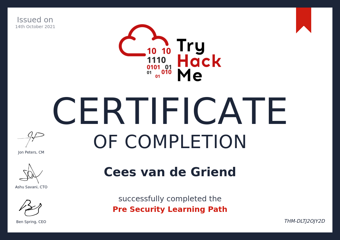 Certificate